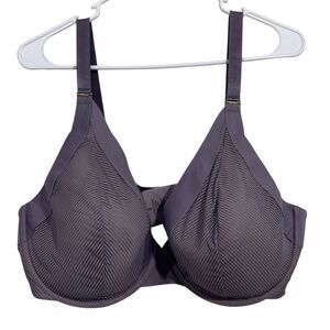 ThridLove 42E Pruple Shadow Stripe Plunge Smoothing Bra